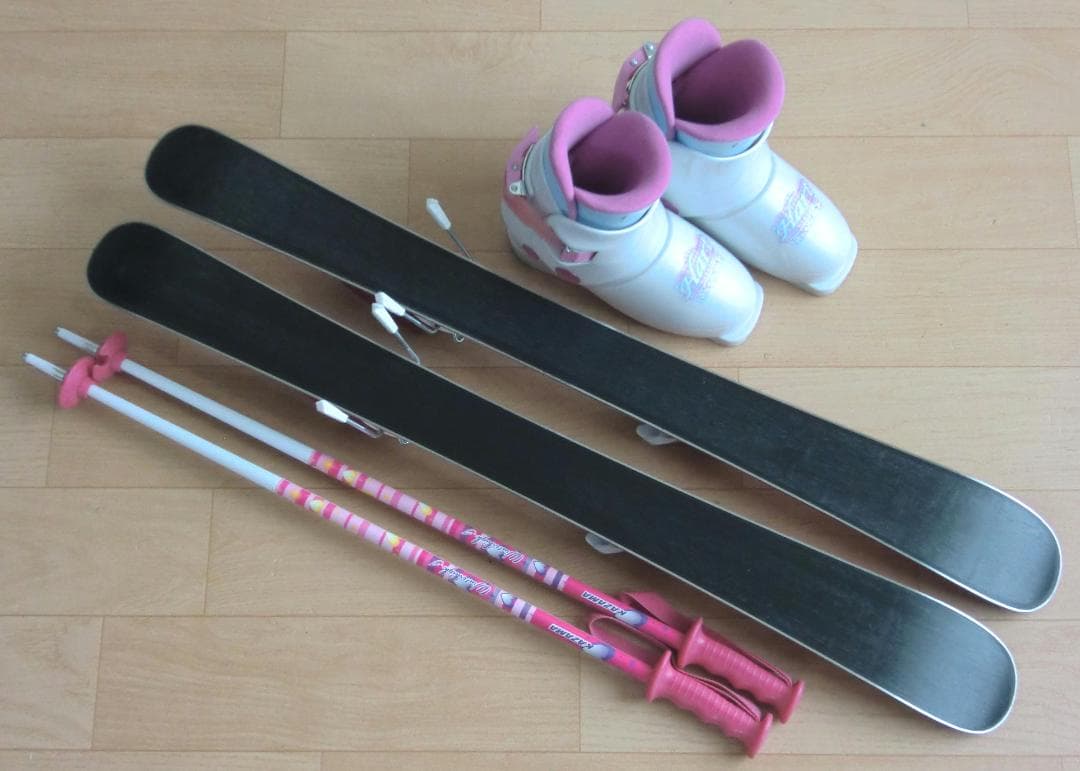 ■■送料無料■Hart■子供用スキー4点セット■86/19■WAX済■女の子■■