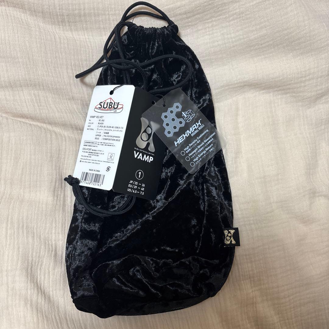 【新品】SUBU VAMP VELVET サンダル 黒 サイズ1