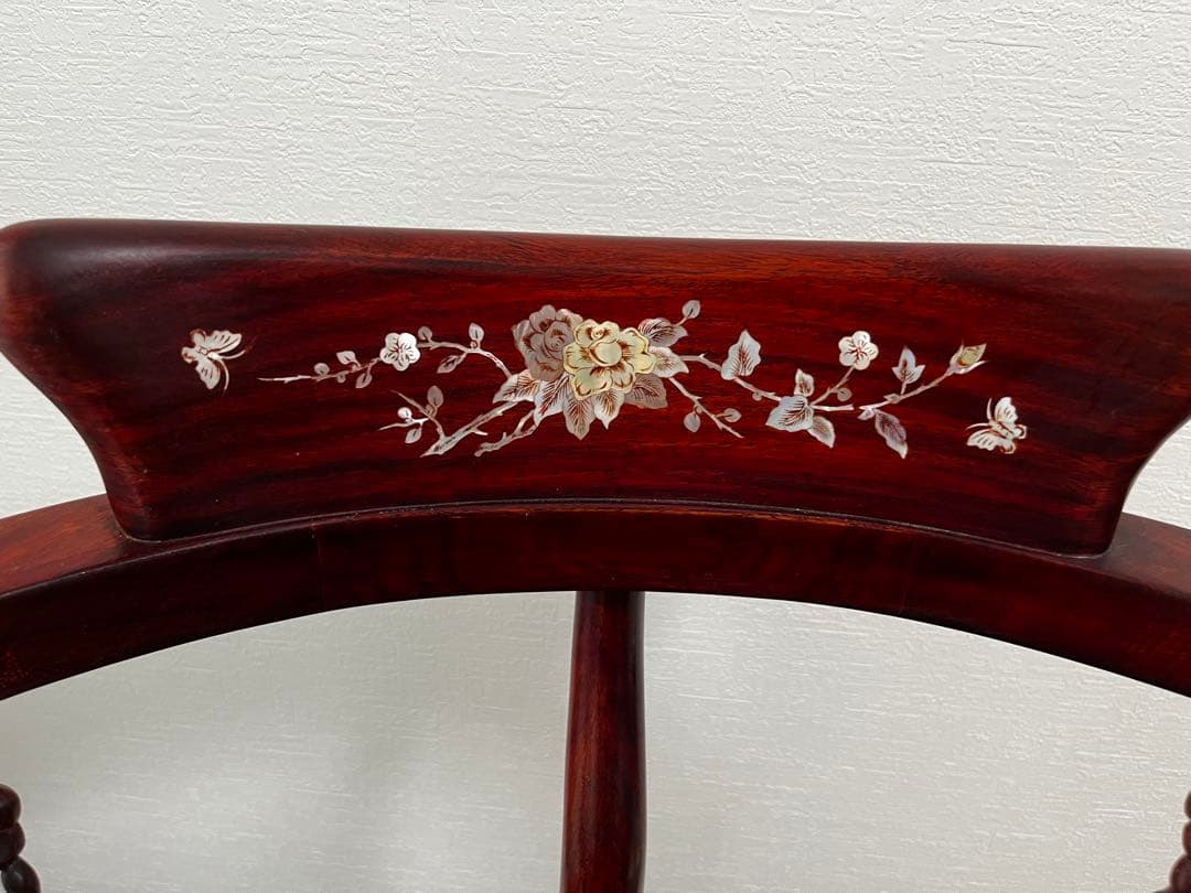 中国螺鈿家具セット 2脚の椅子+テーブル