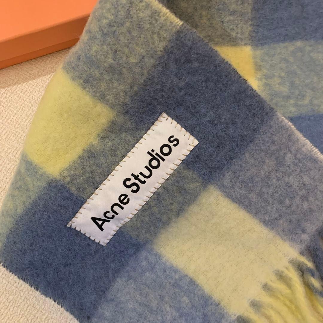 Acne Studios チェックマフラー ブルー×アイボリー 未使用