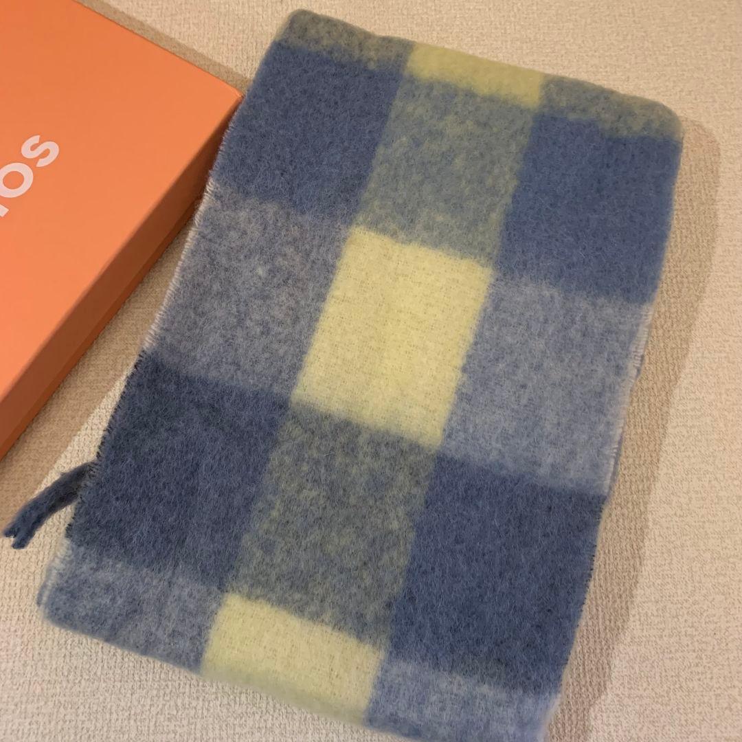 Acne Studios チェックマフラー ブルー×アイボリー 未使用