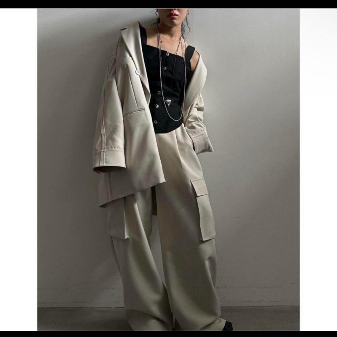 新品未使用　DENIM LIKE CORSET WORK PANTS ホワイト