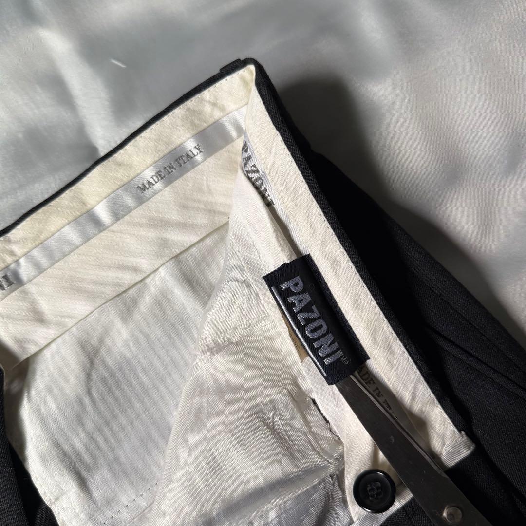 80s vintage イタリア製 スリータック ウール ワイドスラックス