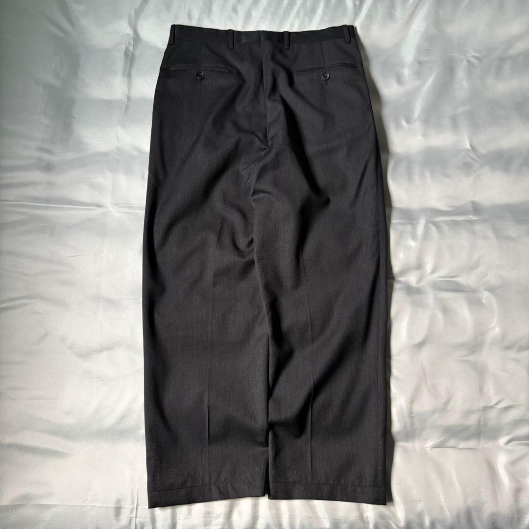 80s vintage イタリア製 スリータック ウール ワイドスラックス