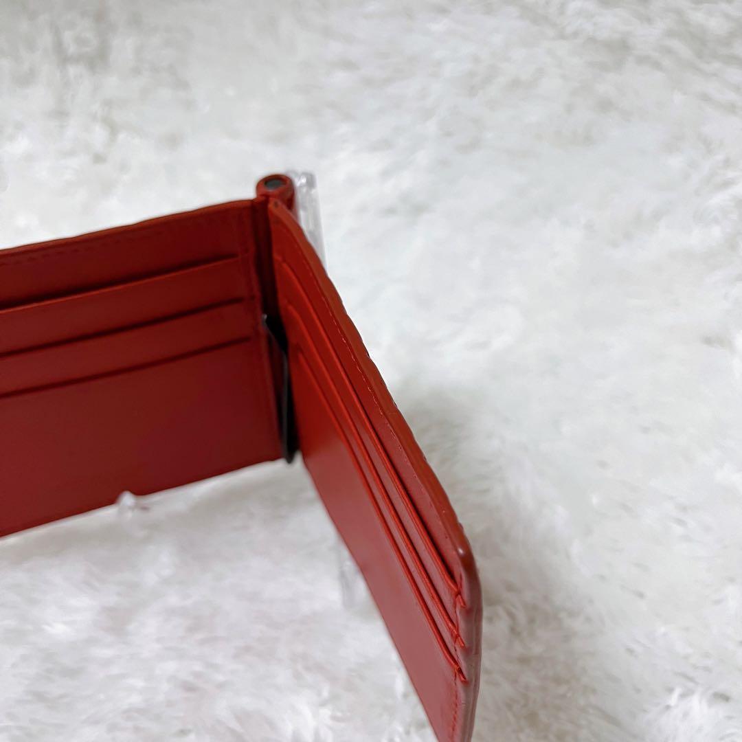 【希少】Bottega Veneta ボッテガ 2つ折り財布 マネークリップ 赤