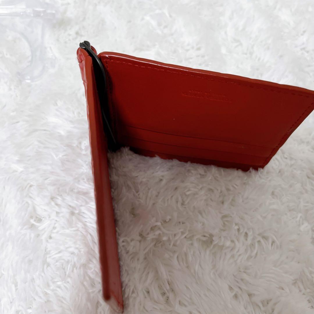 【希少】Bottega Veneta ボッテガ 2つ折り財布 マネークリップ 赤