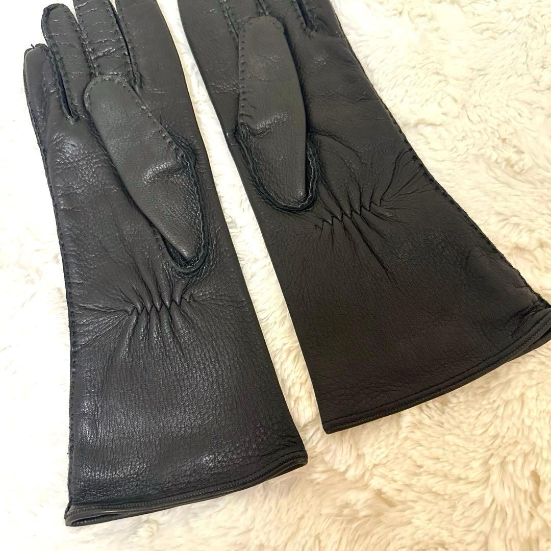 MIU MIU ミュウミュウ ロングレザー手袋 ブラック　7