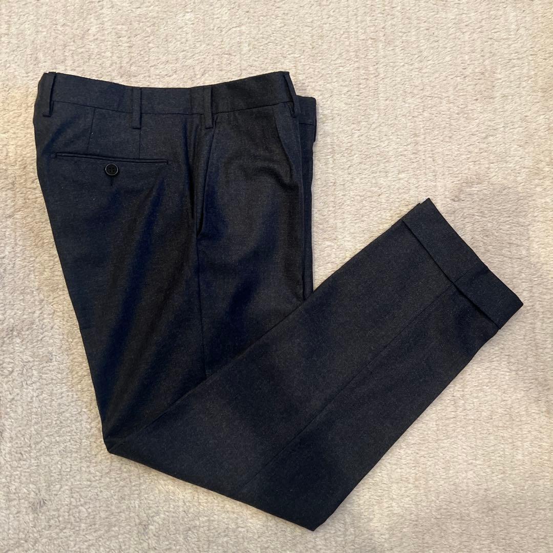 【美品】ジェルマーノサキソニースラックス48 チャコールグレー