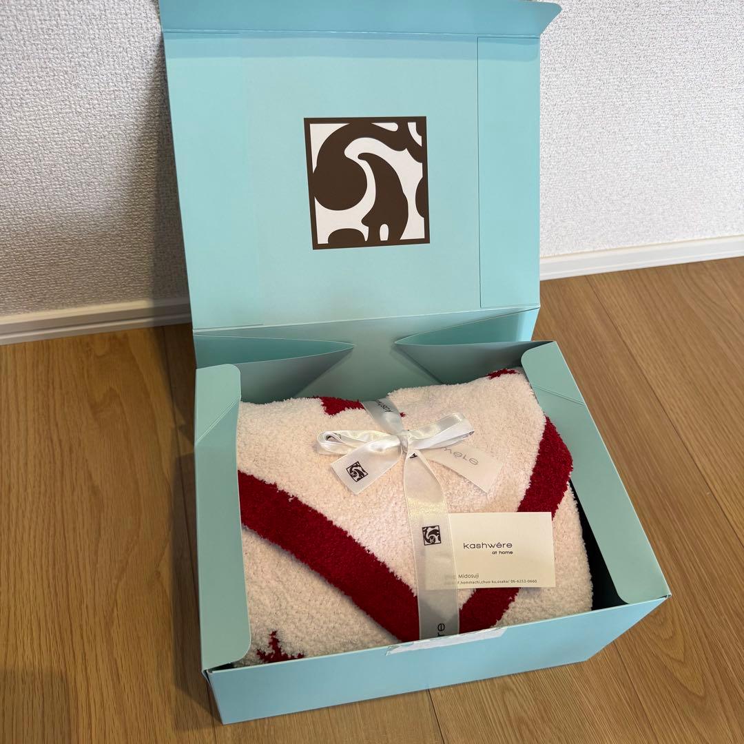 kashwere カシウェア 星柄 ベビーブランケット 赤