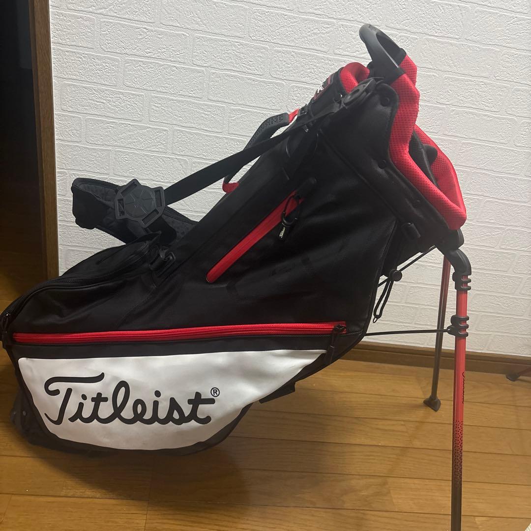 ⭐︎ブルースカイ　タイトリスト　 スタンドキャディバッグ 黒/赤