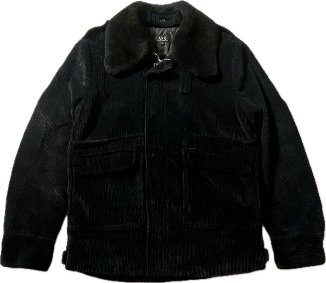 A.P.C. ブラックコーデュロイ　フライトジャケット　1