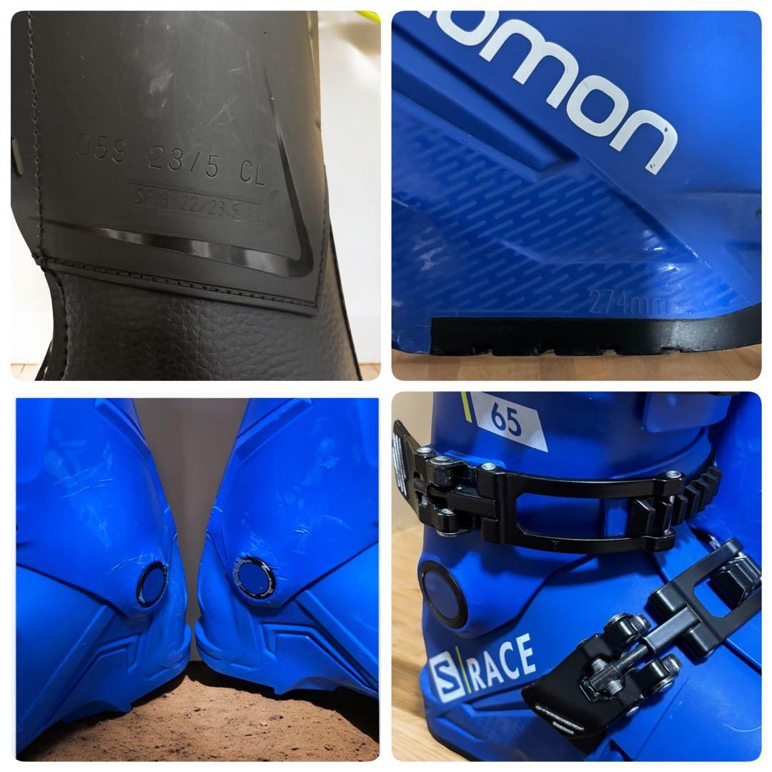 良品✨サロモン S/RACE65 22.5cm ジュニア上位モデル スキーブーツ