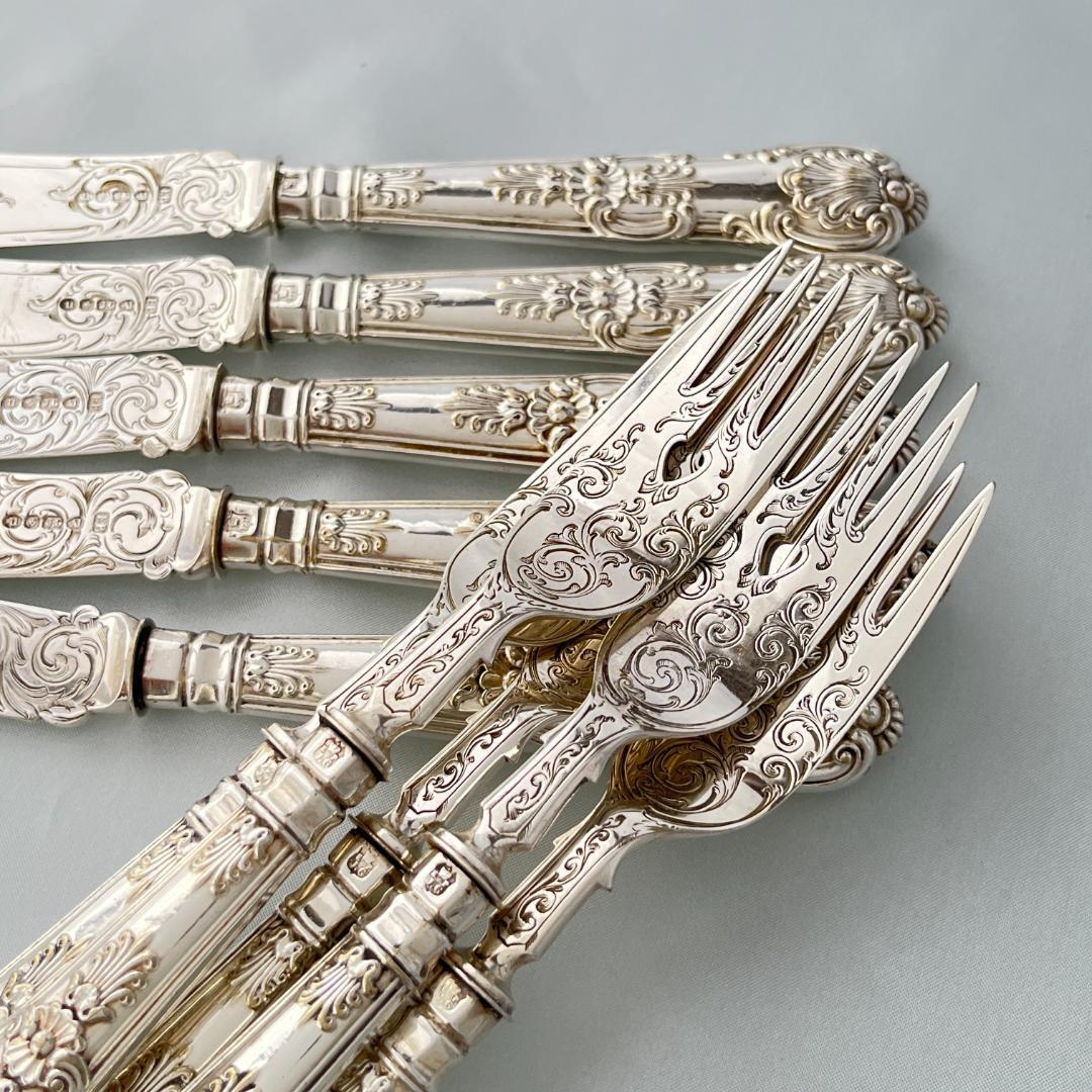 【John Gough】 キングスパターンのナイフ/フォーク 豪奢！！