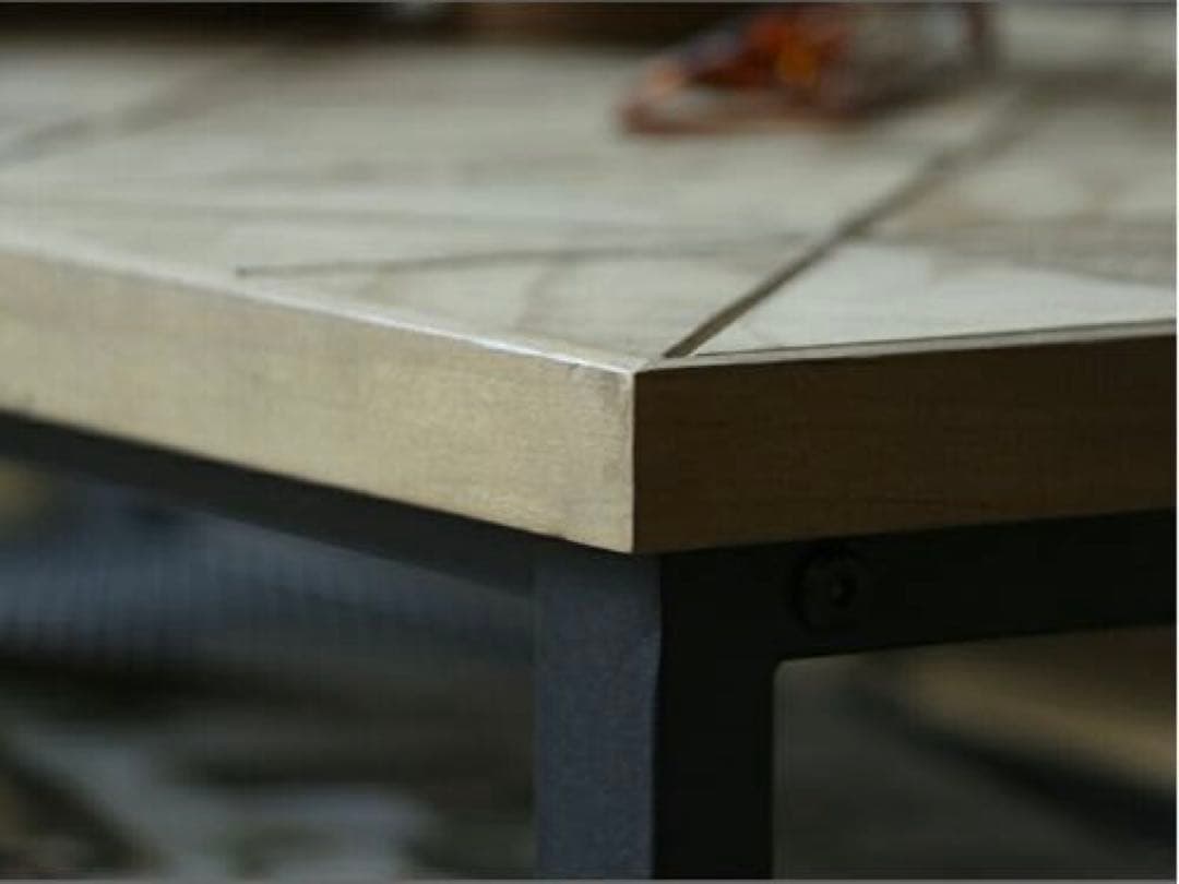 センターテーブル 90cm × 46cm 木製 スチール 黒