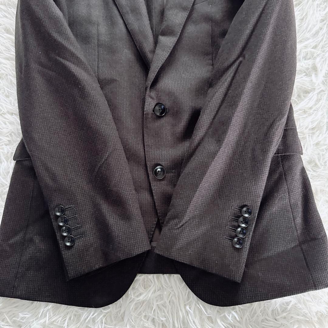 【スーツセレクト】スリーピース スーツ ブラウン 千鳥柄 Y4サイズ