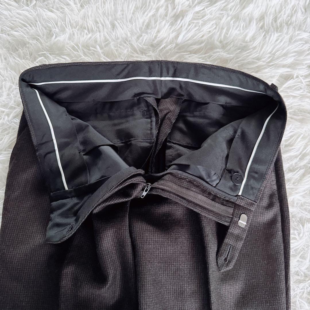 【スーツセレクト】スリーピース スーツ ブラウン 千鳥柄 Y4サイズ