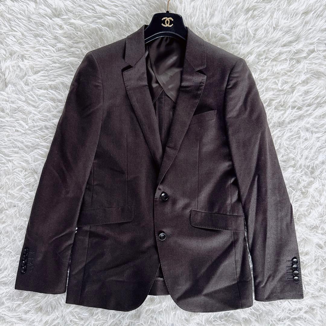 【スーツセレクト】スリーピース スーツ ブラウン 千鳥柄 Y4サイズ