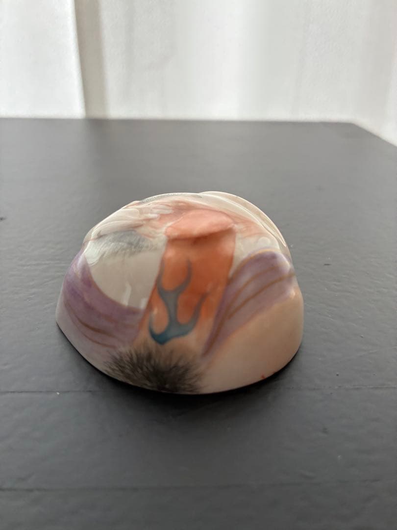 骨董 時代 美品 九谷 春画 お猪口 酒器 色彩 桃型 希少 レア コレクター