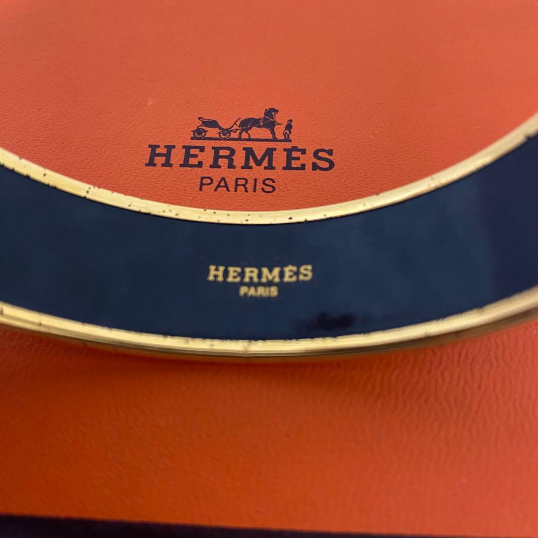 エルメス エマイユGM バングル ブレスレッド レディース ゴールド ブルー