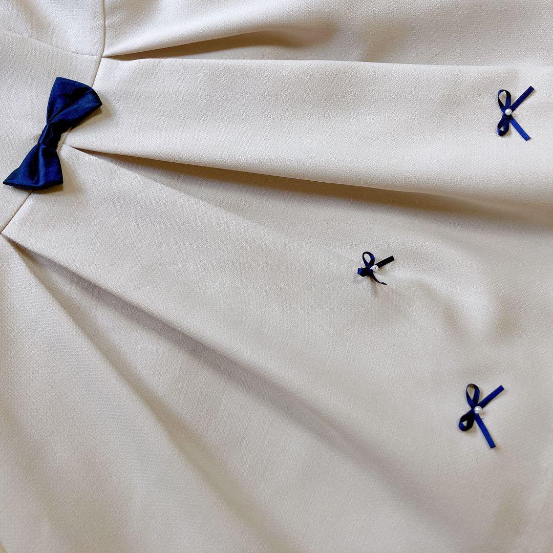 110size ベージュ×ネイビー セレモニー 入学 卒園 フォーマル 式典