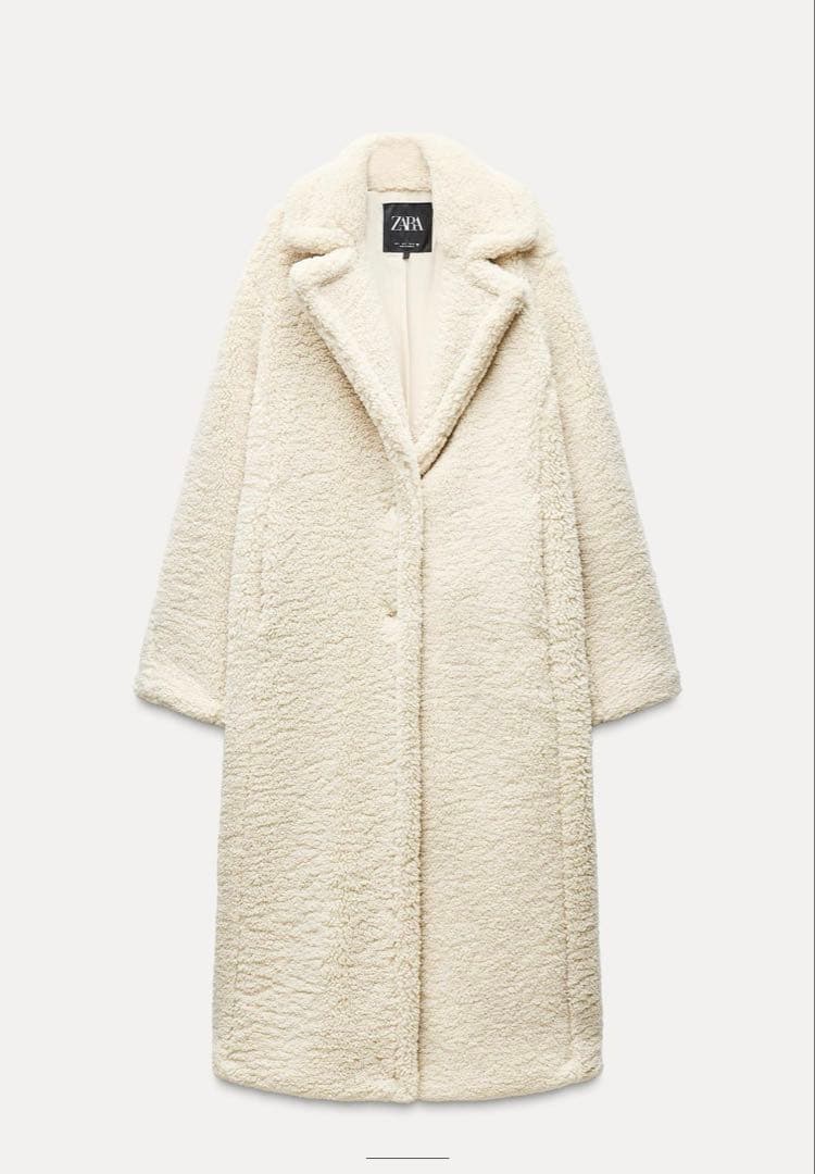 ZARA アイボリー ボアロングコート