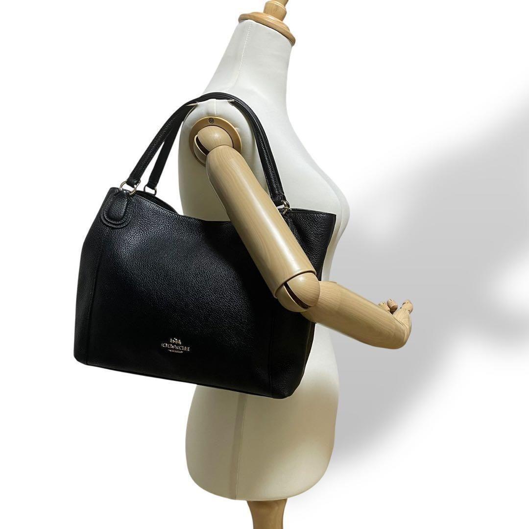 美品 4884 COACH コーチ 2way トートバッグ レザー ブラック