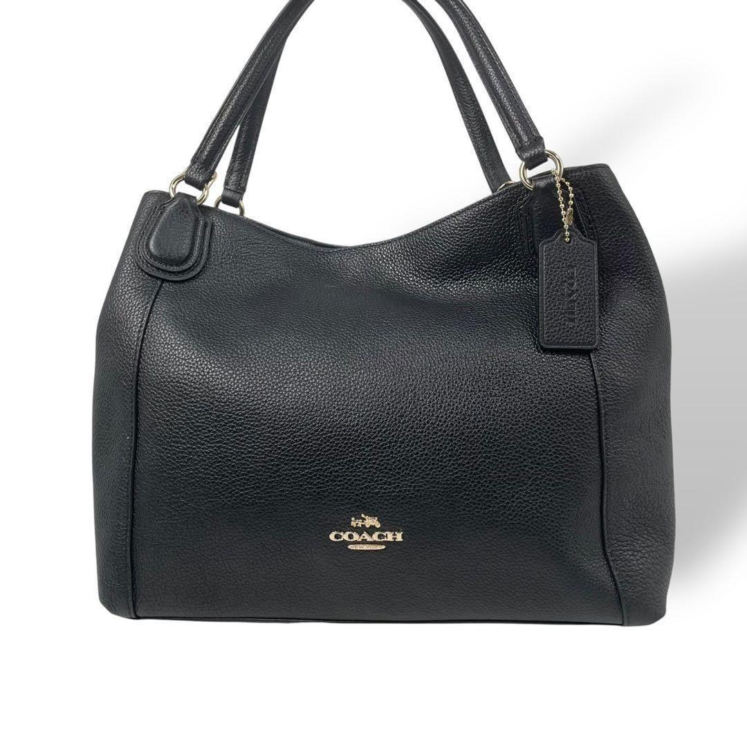 美品 4884 COACH コーチ 2way トートバッグ レザー ブラック