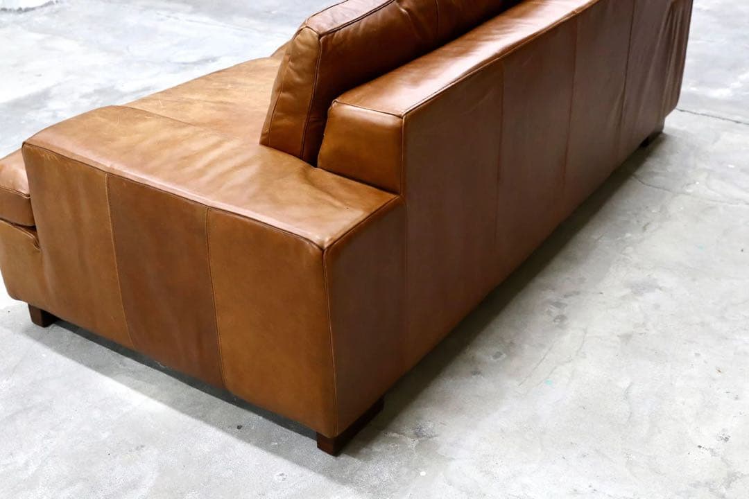 【ACTUS】総本革 レザー 2.5人掛けソファ