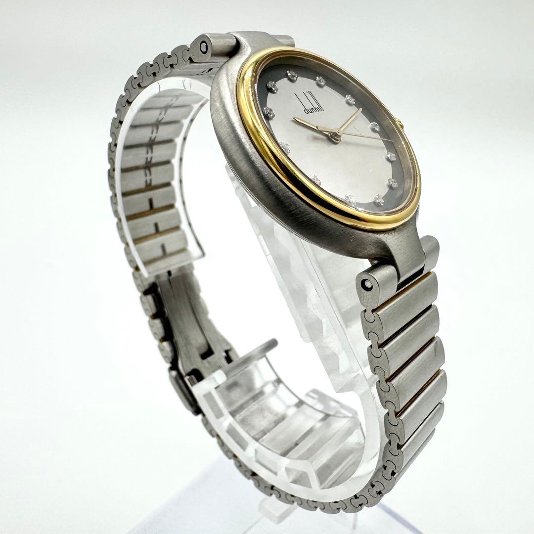 稼働/新品電池◎ダンヒル　ミレニアム　腕時計　12Pダイヤ　クォーツ　メンズ