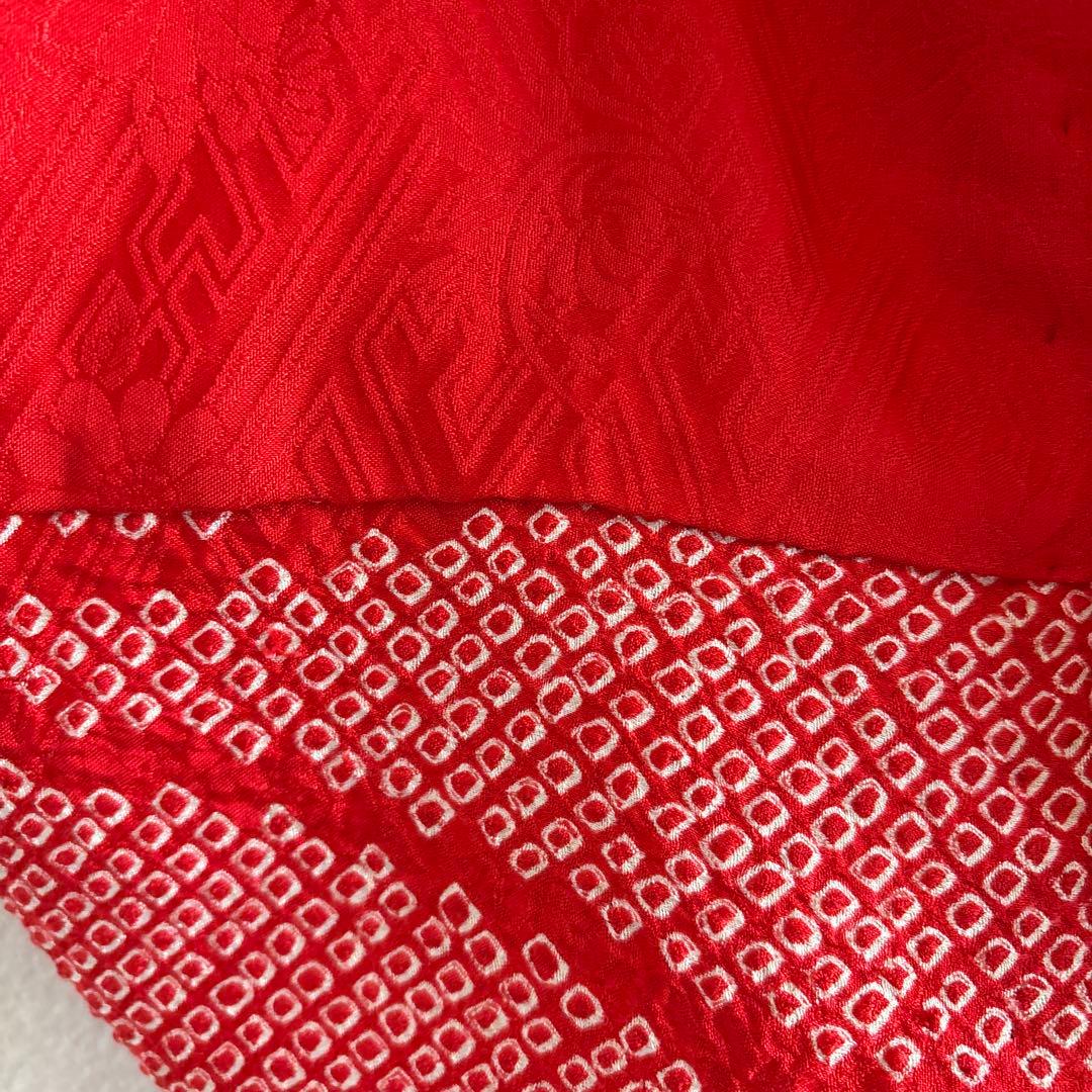 七五三　三歳　正絹総絞り着物 被布、草履セット