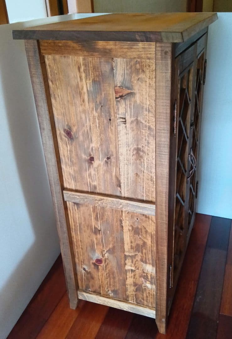 つん＊安価版＊レトロ風キャビネット（両開き）