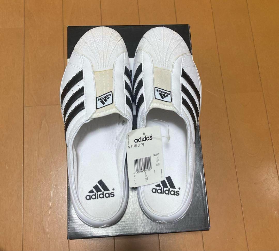 adidas スーパースタークロッグ　ホワイト/ブラック　新品　25.5センチ