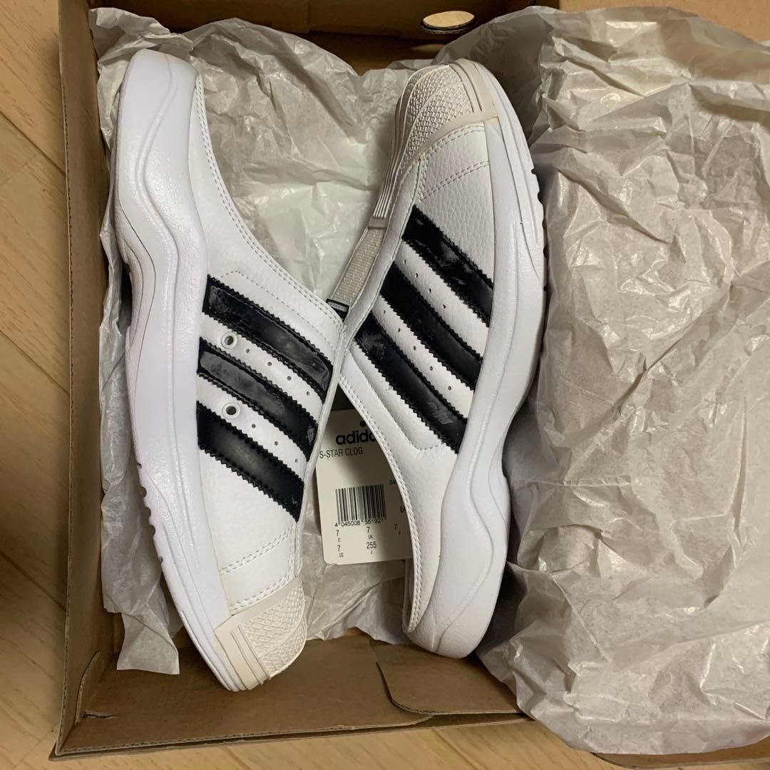 adidas スーパースタークロッグ　ホワイト/ブラック　新品　25.5センチ