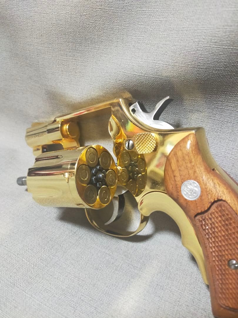 コクサイ S＆W M10 24k モデルガン 木製グリップ＋レザーホルスター