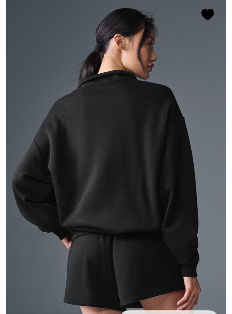 美品 alo アロ ハーフジップ トレーナー スウェット ブラック