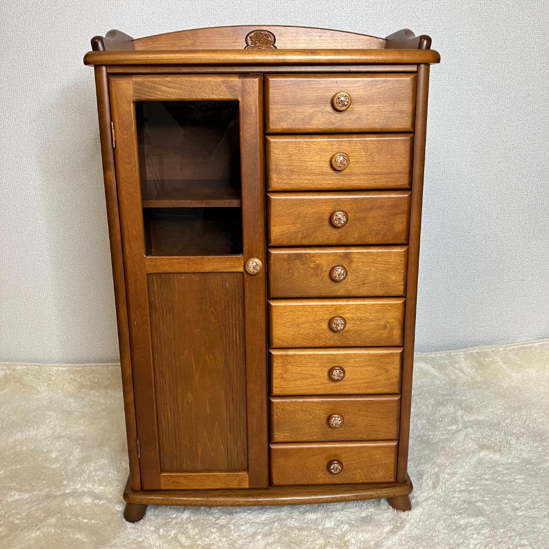 レトロ　曙工芸　サイドキャビネット　8段　収納棚　飾り棚　食器棚