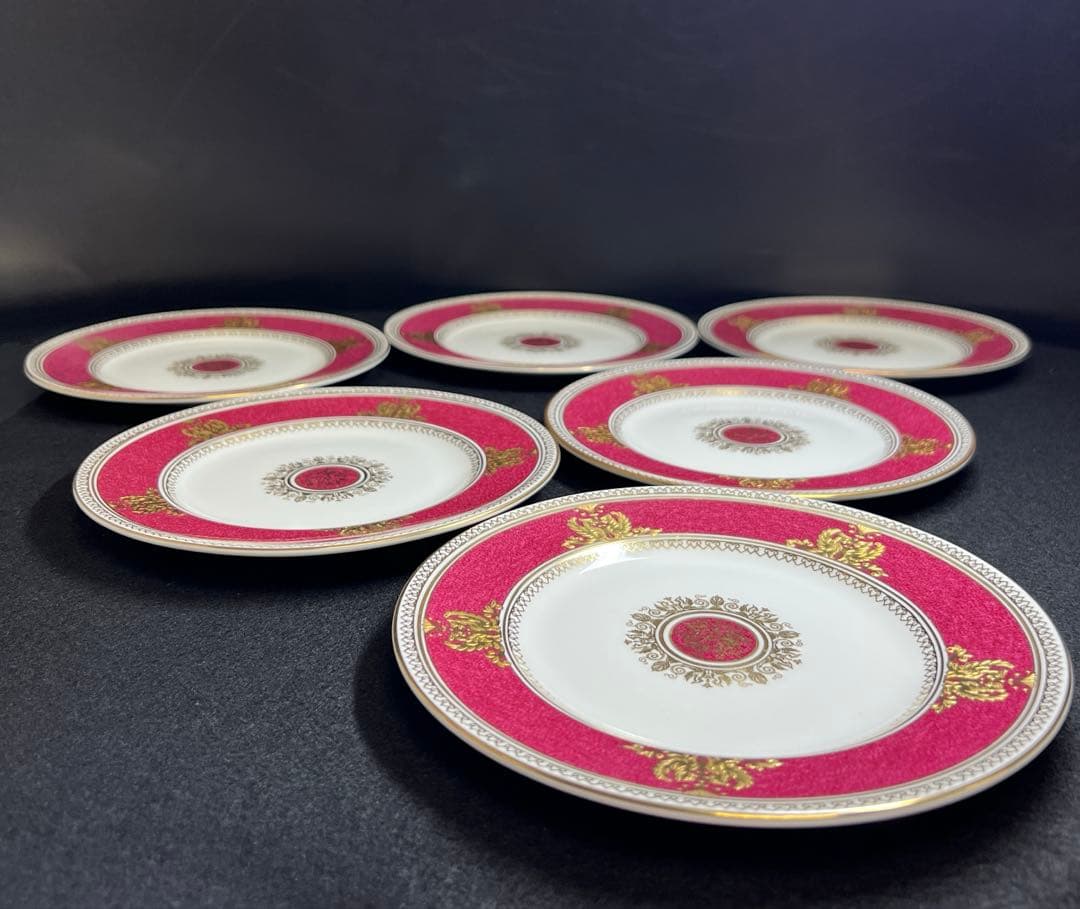 ウェッジウッド最高級シリーズ　コロンビアパウダールビー　デザートプレート6枚