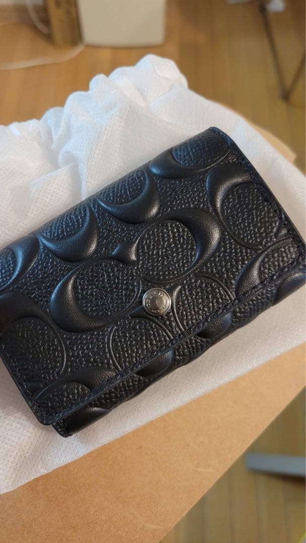 COACH ブラックレザー キーケース
