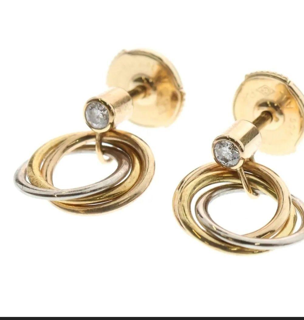 Cartier ピアス　トリニティ 1Pダイヤモンド