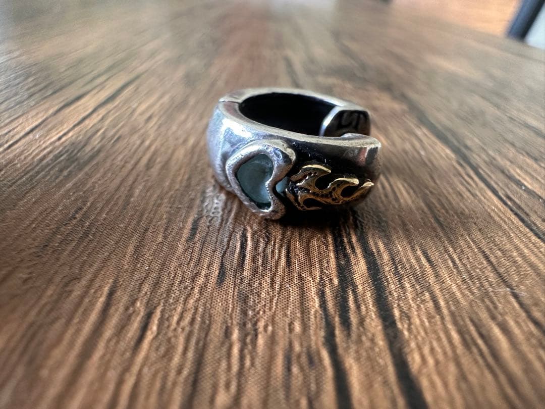 レザーズアンドトレジャーズ セイクリッドハートピアスK18×ブルートパーズ 片耳