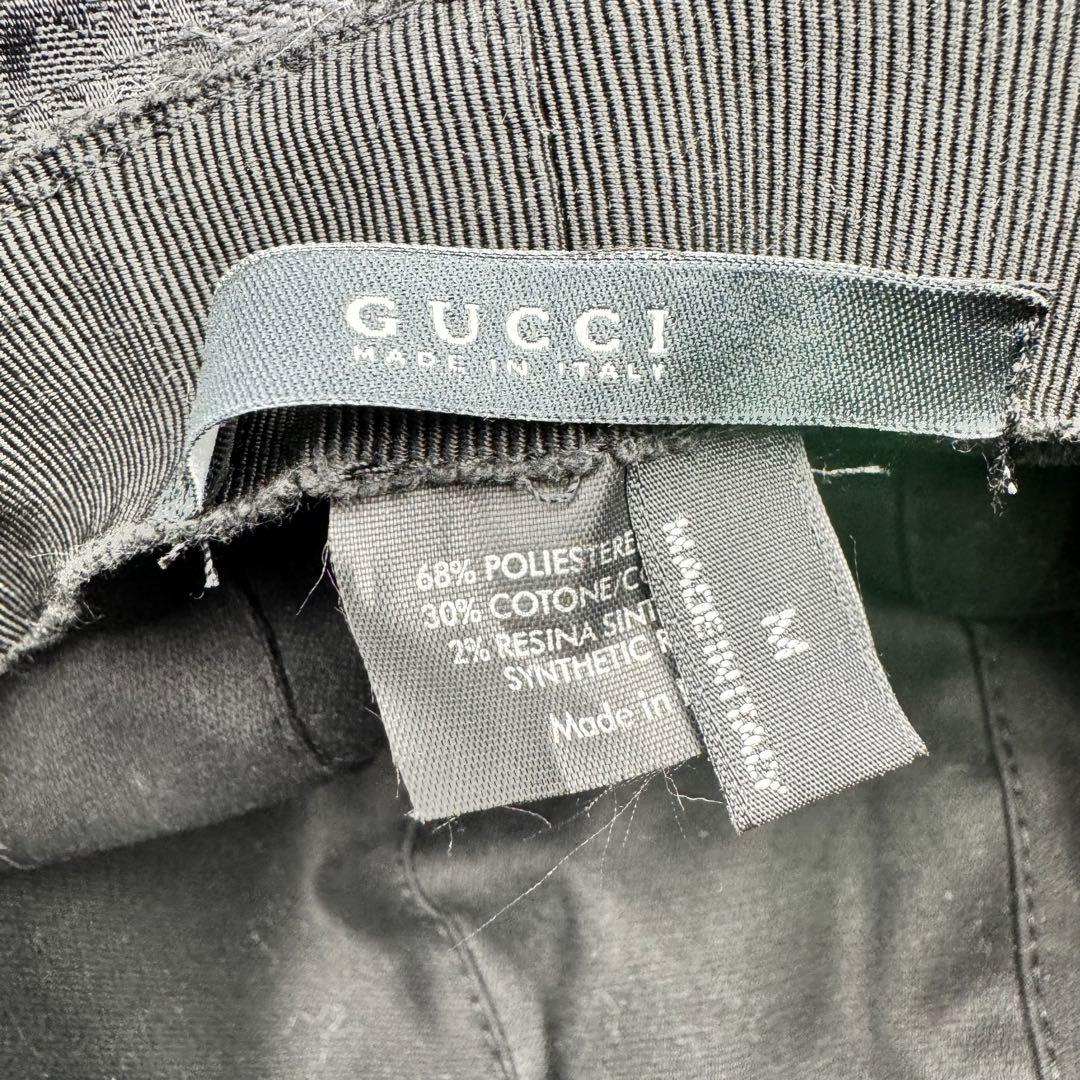 GUCCI グッチ　バケットハット　ブラック　GG柄　Mサイズ