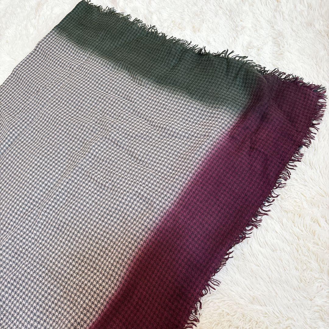 美品☆ファリエロ サルティ カシミヤ シルク 正方形 大判ストール 千鳥格子