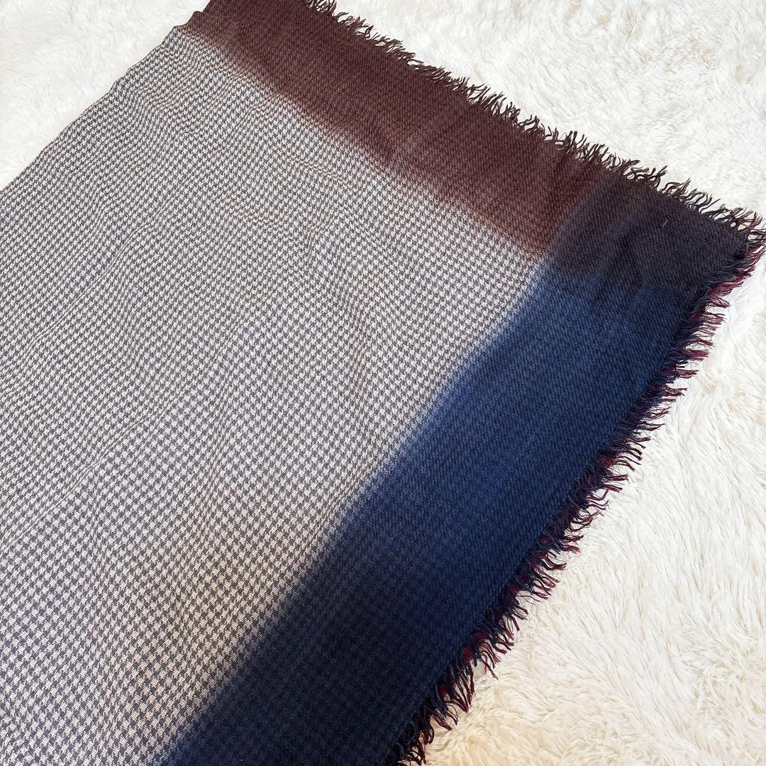 美品☆ファリエロ サルティ カシミヤ シルク 正方形 大判ストール 千鳥格子