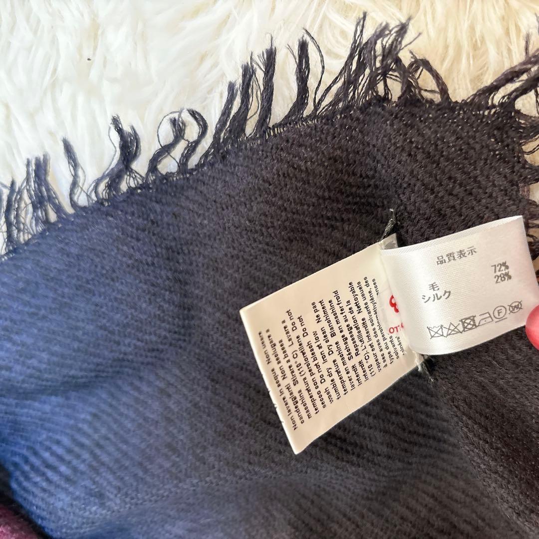 美品☆ファリエロ サルティ カシミヤ シルク 正方形 大判ストール 千鳥格子