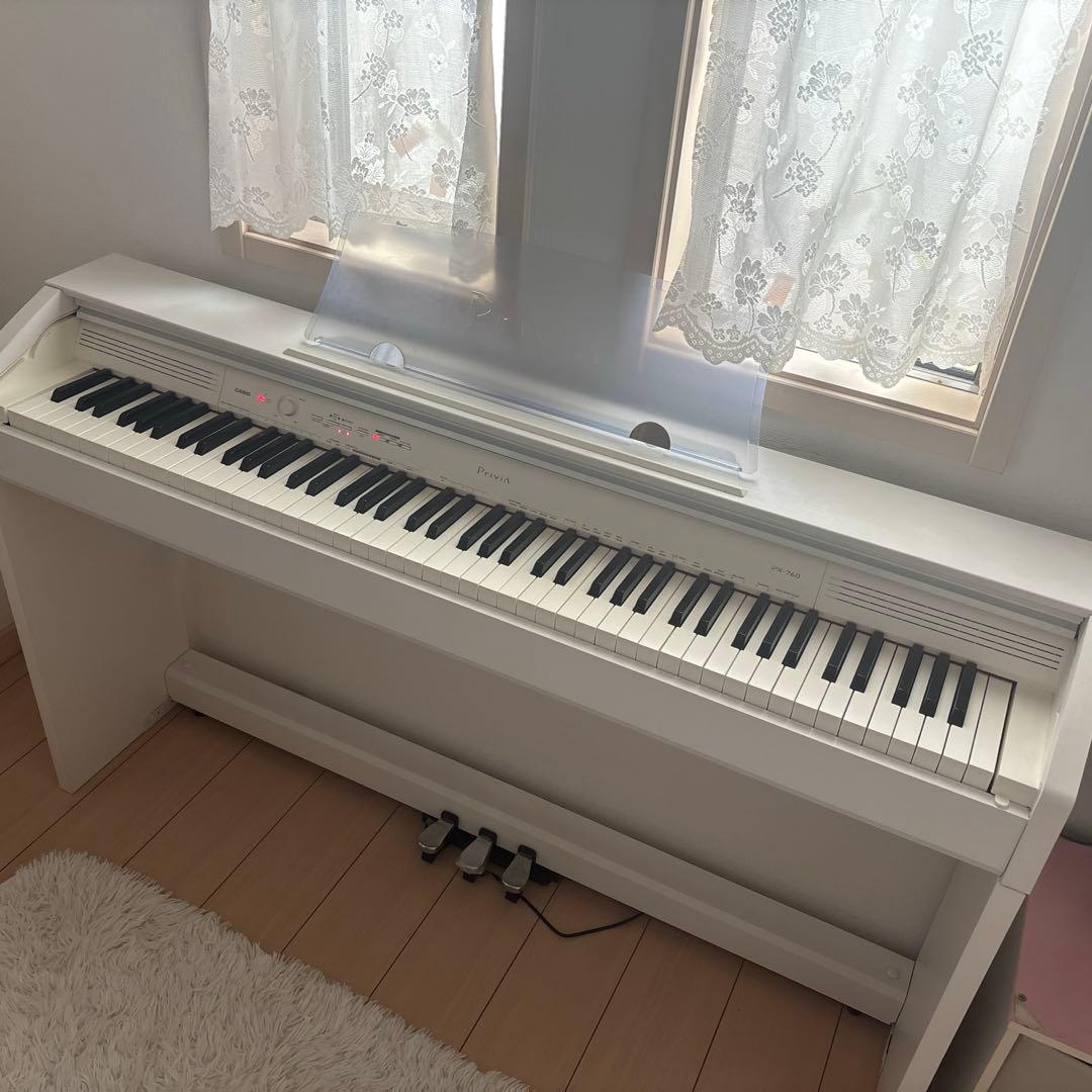 【n.さま専用 】引き取り限定:ホワイト電子ピアノと椅子セット