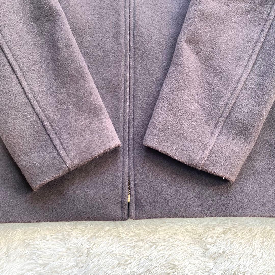 近年モデル　Noble MTRカラーレスジップショートコート　カシミヤ混　茶色