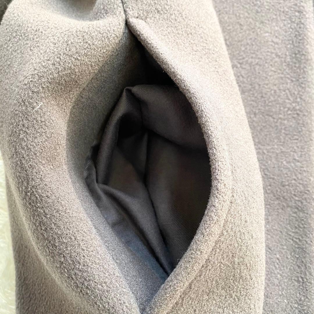 近年モデル　Noble MTRカラーレスジップショートコート　カシミヤ混　茶色