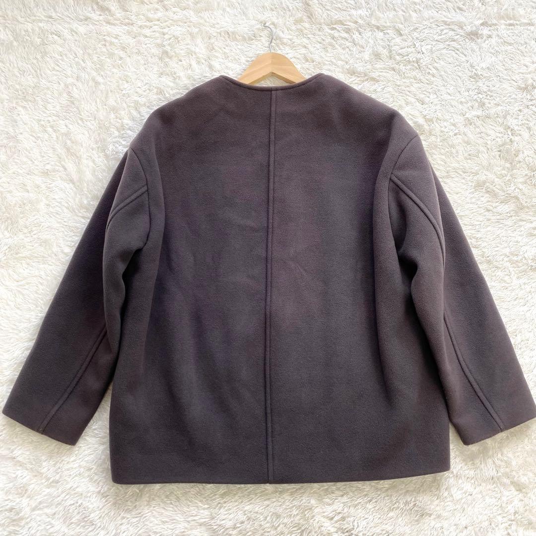 近年モデル　Noble MTRカラーレスジップショートコート　カシミヤ混　茶色