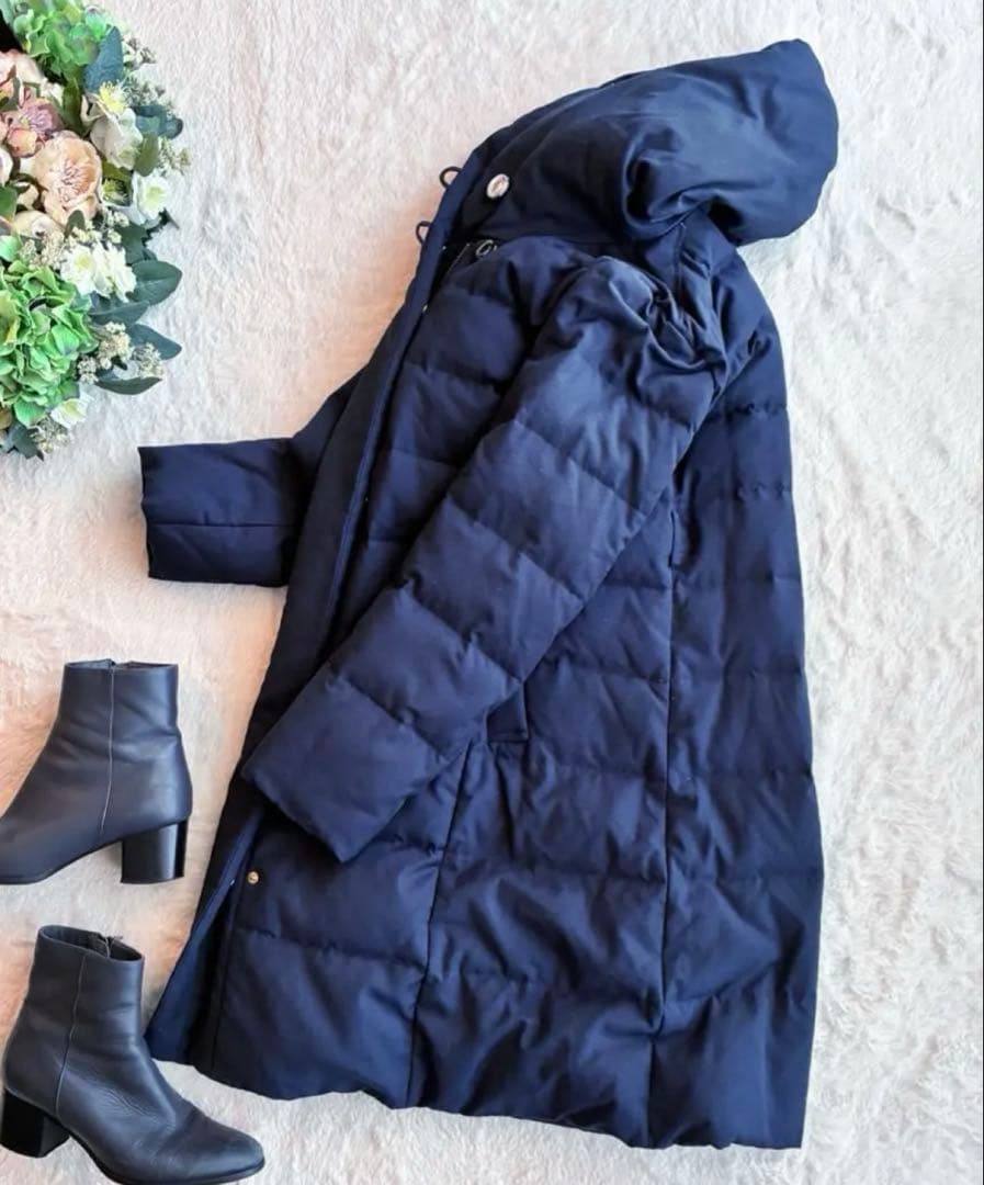 ✨ マッキントッシュフィロソフィー ロングダウンコート✨クリーニング済Mネイビー