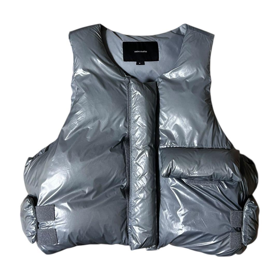 entire studios シルバー ダウンベスト M